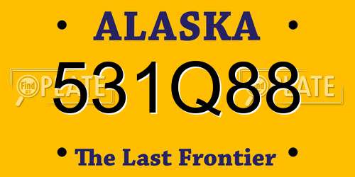 531Q88 Alaska License Plate