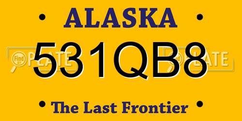 531QB8 Alaska License Plate