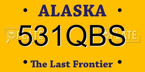 531QBS Alaska License Plate