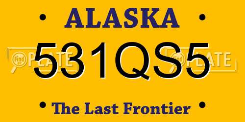 531QS5 Alaska License Plate