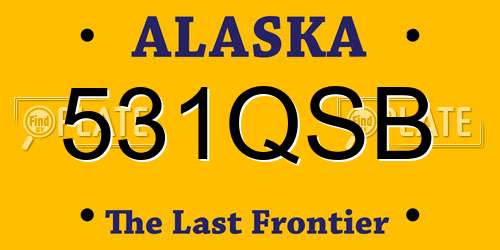 531QSB Alaska License Plate