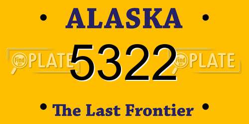 5322 Alaska License Plate