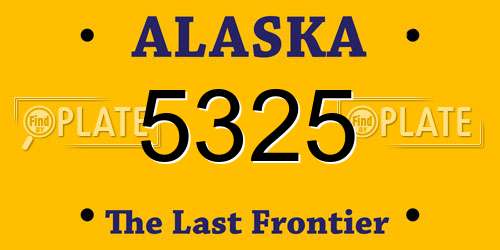 5325 Alaska License Plate