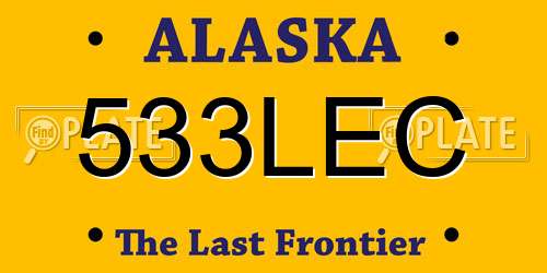 533LEC Alaska License Plate