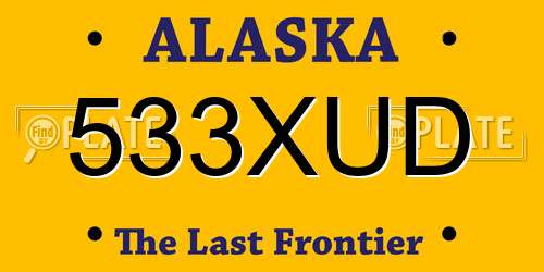 533XUD Alaska License Plate