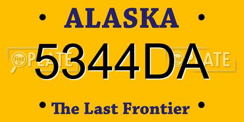 5344DA Alaska License Plate