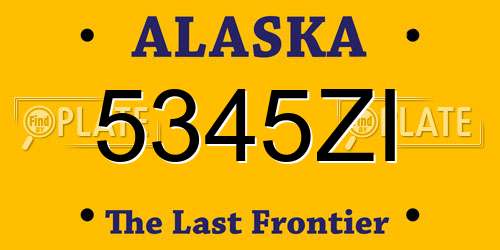 5345ZI Alaska License Plate
