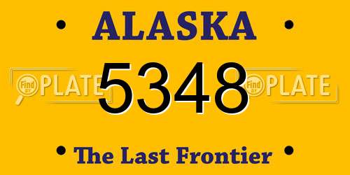 5348 Alaska License Plate