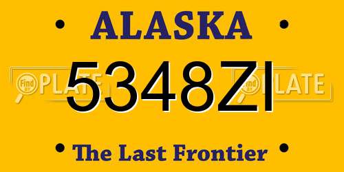 5348ZI Alaska License Plate
