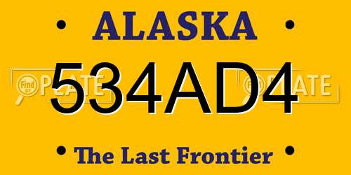 534AD4 Alaska License Plate