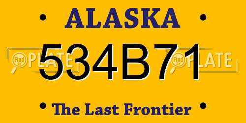 534B71 Alaska License Plate