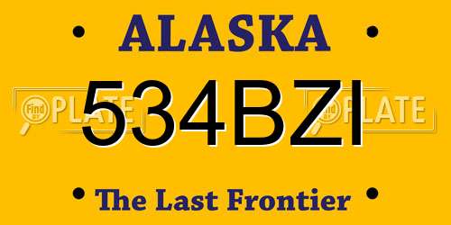 534BZI Alaska License Plate