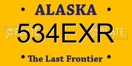 534EXR Alaska License Plate