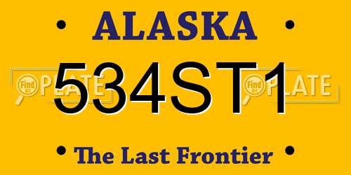 534ST1 Alaska License Plate