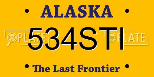 534STI Alaska License Plate