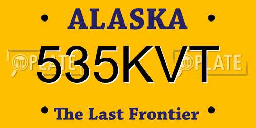 535KVT Alaska License Plate