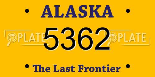 5362 Alaska License Plate