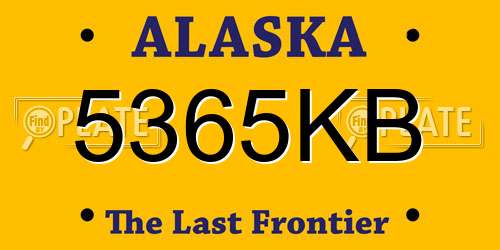 5365KB Alaska License Plate