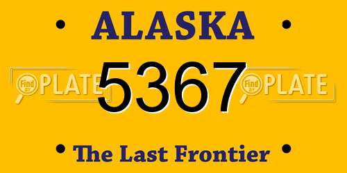 5367 Alaska License Plate