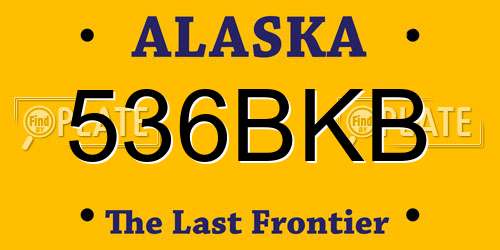 536BKB Alaska License Plate