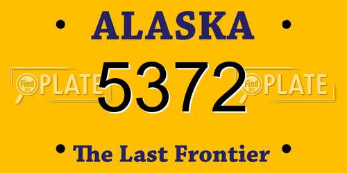 5372 Alaska License Plate