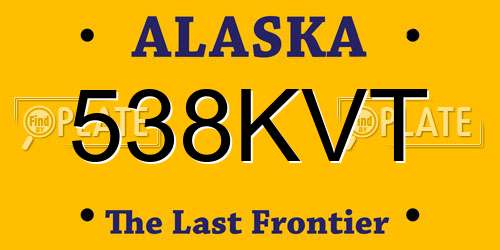 538KVT Alaska License Plate