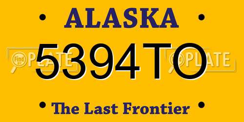 5394TO Alaska License Plate