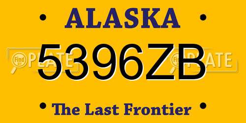 5396ZB Alaska License Plate