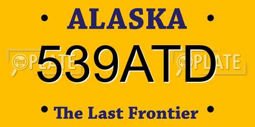 539ATD Alaska License Plate