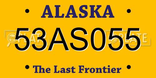 53AS055 Alaska License Plate