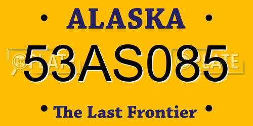 53AS085 Alaska License Plate