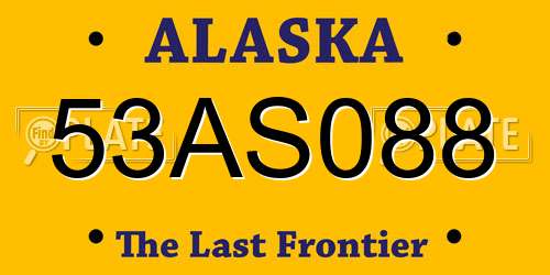 53AS088 Alaska License Plate