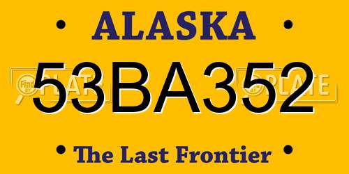 53BA352 Alaska License Plate