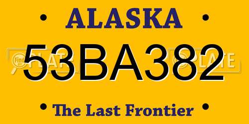 53BA382 Alaska License Plate