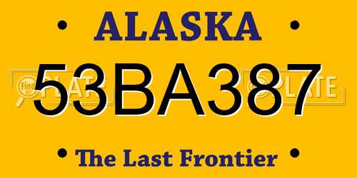 53BA387 Alaska License Plate