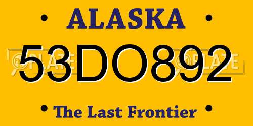 53DO892 Alaska License Plate