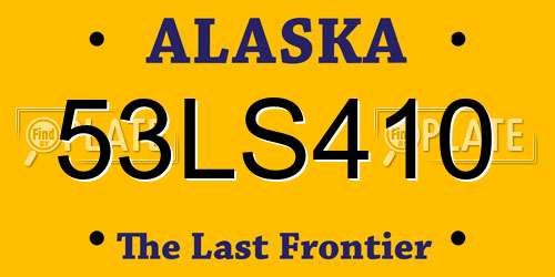 53LS410 Alaska License Plate