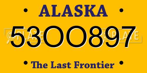 53OO897 Alaska License Plate