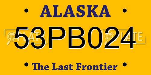 53PB024 Alaska License Plate
