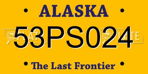 53PS024 Alaska License Plate