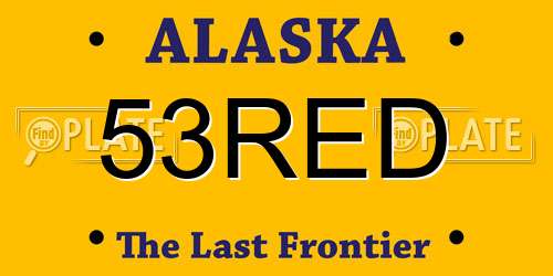 53RED Alaska License Plate