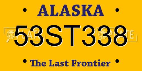 53ST338 Alaska License Plate