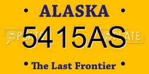 5415AS Alaska License Plate