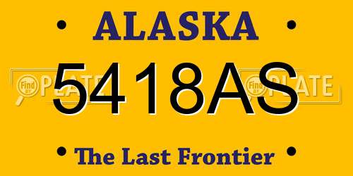 5418AS Alaska License Plate
