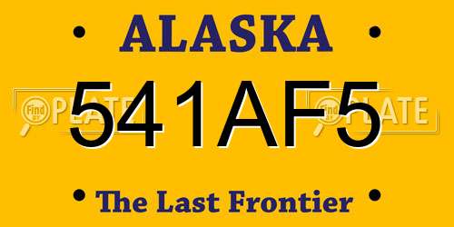 541AF5 Alaska License Plate