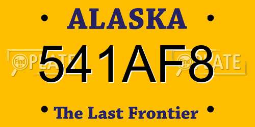 541AF8 Alaska License Plate
