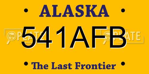 541AFB Alaska License Plate