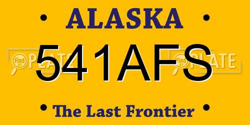 541AFS Alaska License Plate