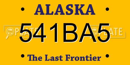 541BA5 Alaska License Plate