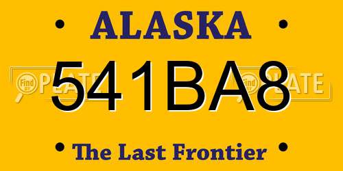 541BA8 Alaska License Plate